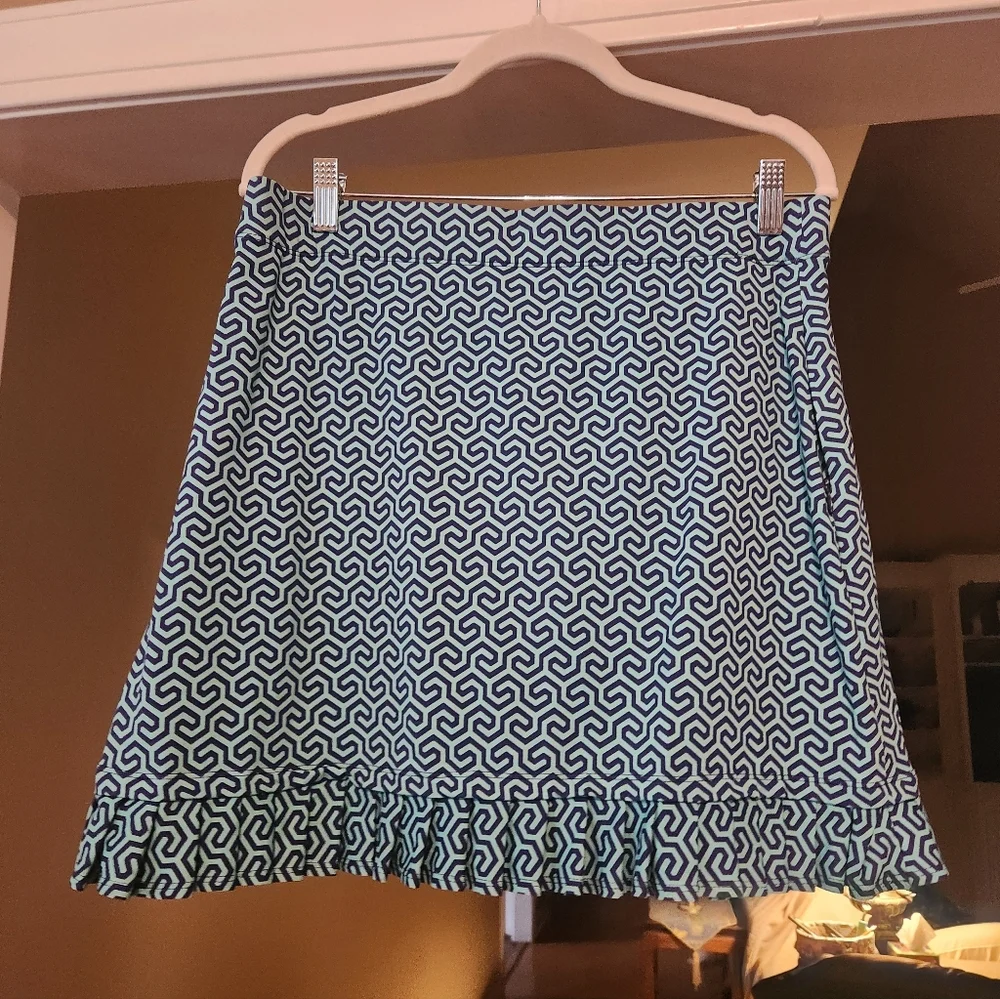 J McLaughlin Blue And Green Skort; Size Large - Picture 2 of 12